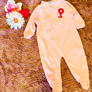 Disney 3-6 months fleece pink footed sleeper.